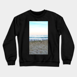 Seagulls sit on the beach Crewneck Sweatshirt